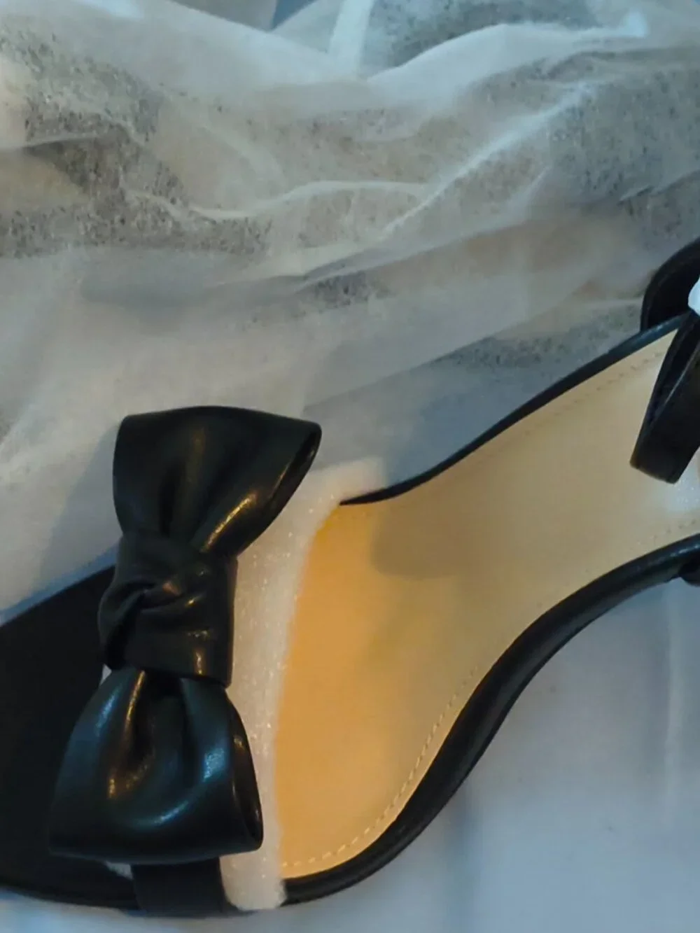 7.5 MeoLee Black Bow Stiletto Sandals